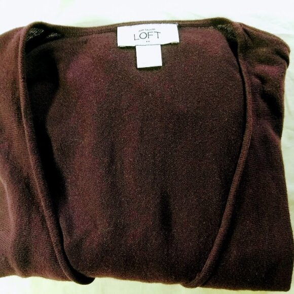 Ann Taylor LOFT  women's  S   cross-front sweater   dark purple - Picture 8 of 8